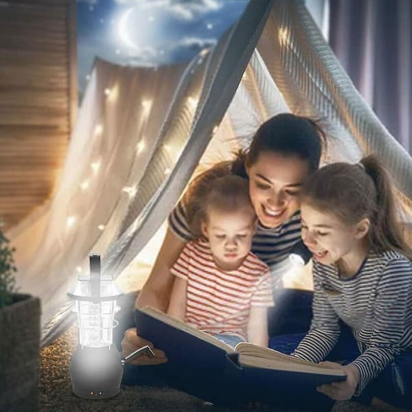 Solcellelykt, Håndsveiv Dynamo 36 LED Campinglykt USB Oppladbar Nødlys