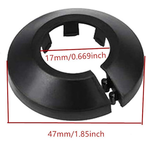 4 kpl Seinälaipan ulkohalkaisija Laippa Helppo asennus Muovinen patterin peitelevy Vesiputken viemärilinjan suojus Kaulus Seinäputken suojus Koristelu Pi Black 16mm