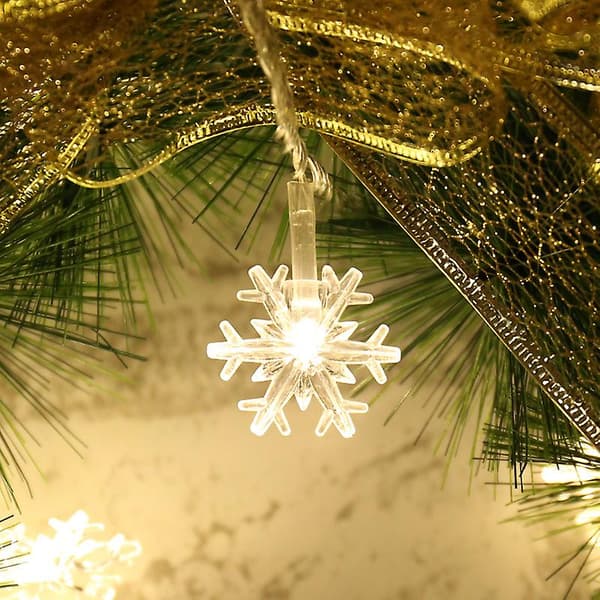 Jule Snefnug Lys Kæde, 100 LED Sammenkoblelige Julelys White