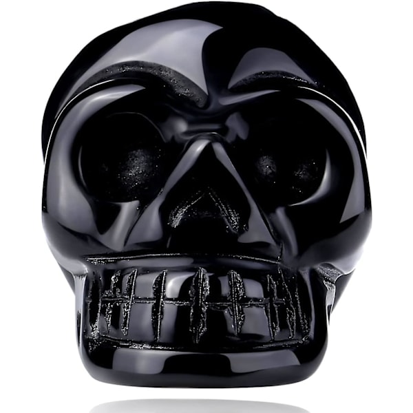 Svart obsidian sten skalle dekor figurer naturliga snidade helande kristall stenar skulptur falsk skalle staty dekoration för Halloween hemmakontor Haun