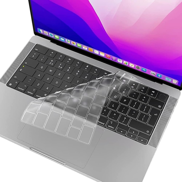 Ultra tunn Tpu-tangentbordsöverdrag för Macbook Pro 14 & 16 M1 Pro & M1 Max-chip