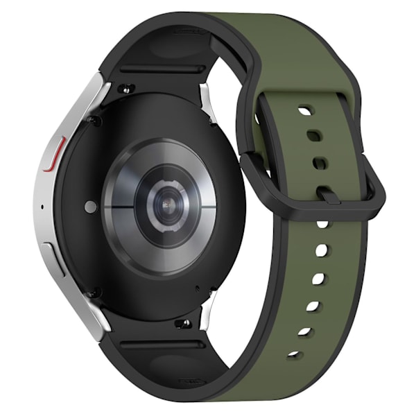 Andningsbar mjuk silikonklockarmband för Samsung Galaxy Watch6 40/44mm/ Watch 4/5 40/44mm /5 Pro 45mm Army Green  Black