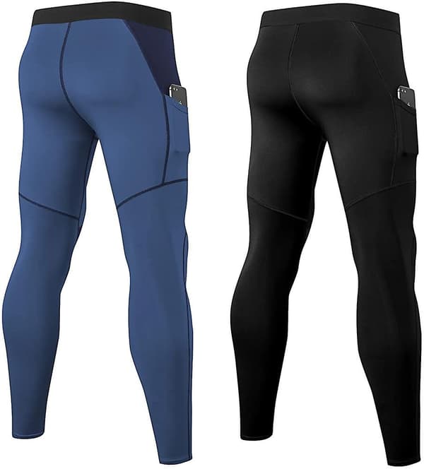 2-pack herrtights för löpning, svalkande och kompressionstights för män, baslager