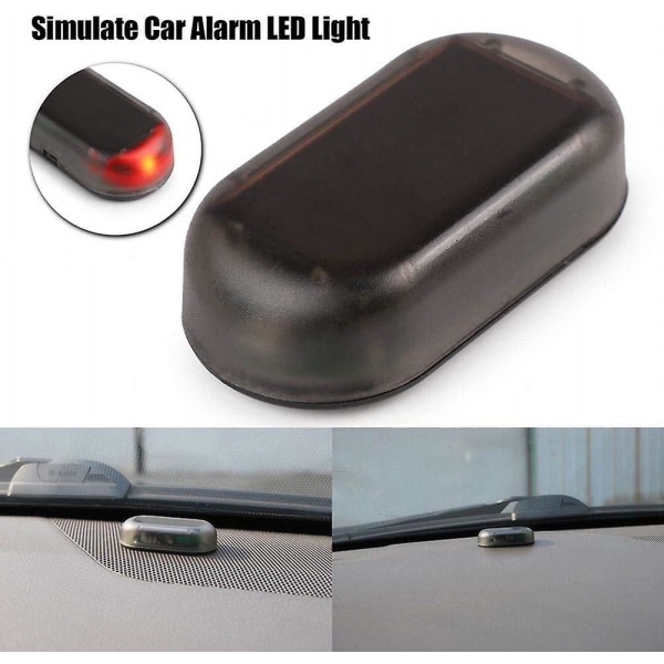 Billarmsystem, Solar Power Dummy Car Alarm Led-ljus som simulerar imitationsvarning, designad för stöld- och bilsäkerhetssystem