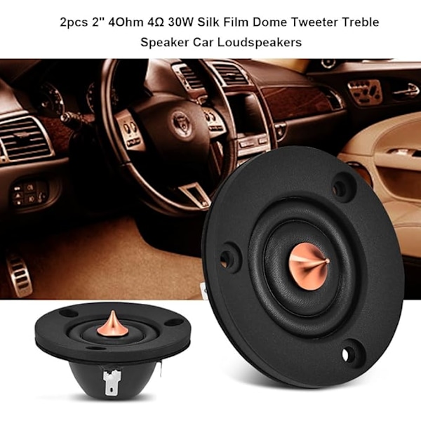 1 Par 2\" 4Ohm 30W Silke/Polymer Komposit Dome Diskanthögtalare Diskant Högtalare HiFi Stereo Tung Bas Bil Högtalare
