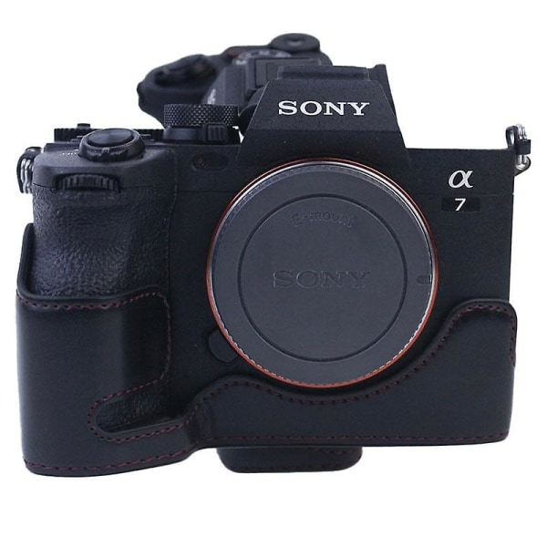 PU Läderkamera Case Skyddande cover för Sony A7M4/A1/A7S III/A7S3/A7R5 Black