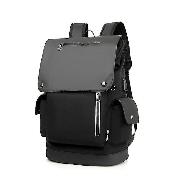 Herre Laptop Ryggsekk USB Lading Business Laptop Ryggsekk Skoleveske Black
