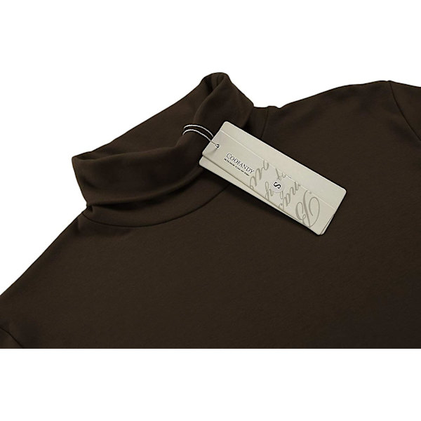 Herr Slim Fit Turtleneck Jumpers Basic Roll Neck Stickad Solid Color Pullover Dark brown