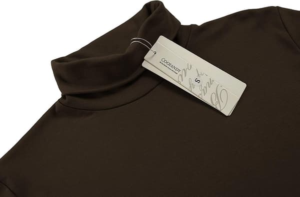 Slim Fit Rullekrave Trøjer til Mænd Basic Ensfarvet Strikket Pullover Dark brown