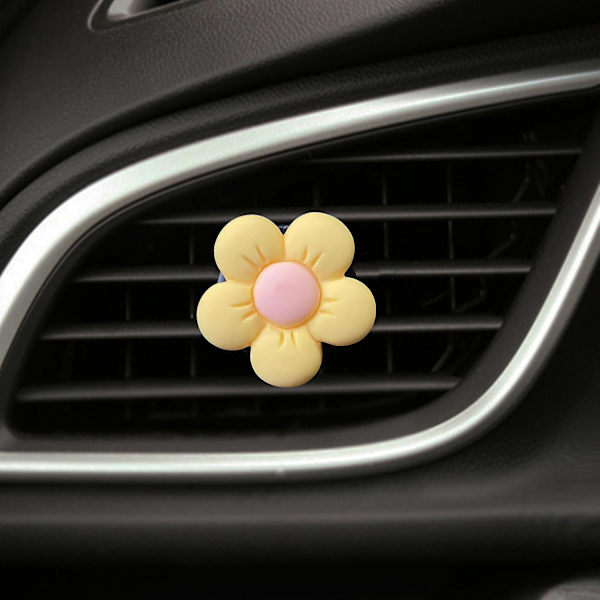 6 kpl Auton tuuletusaukkojen klipsit Värikkäät Daisy-autonraikastimet Tuuletusaukon koristelu Söpöt autotarvikkeet Auton sisustus Tytöille Naisille