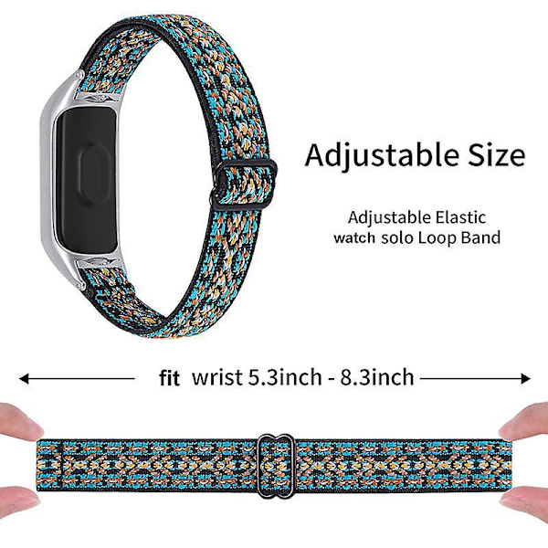 Til Xiaomi Mi Band 5/6 Elastisk Urrem Nylon Flettet Justerbar Udskiftningsrem
