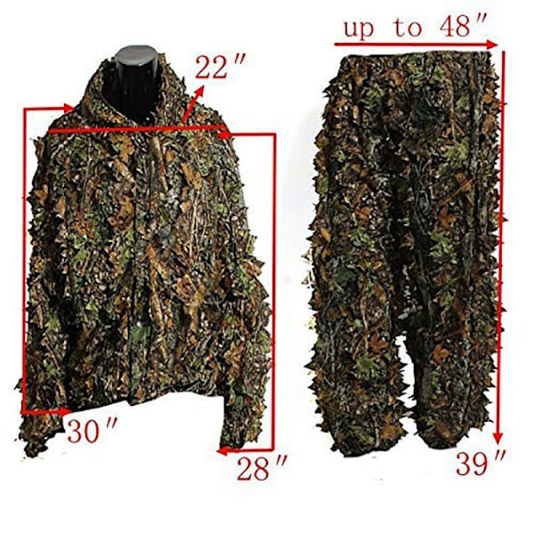 Barn och vuxen 3D-dräkt för jakt, jaktghillie-dräkt, taktisk utrustning för airsoft