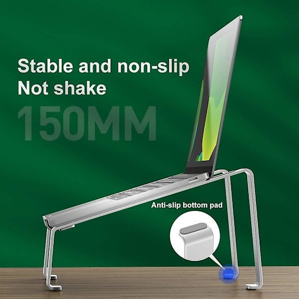 Laptopstativ för Acsergery-skrivbord, stativ, aluminium laptopstativ, 4 stödbaser, fast present