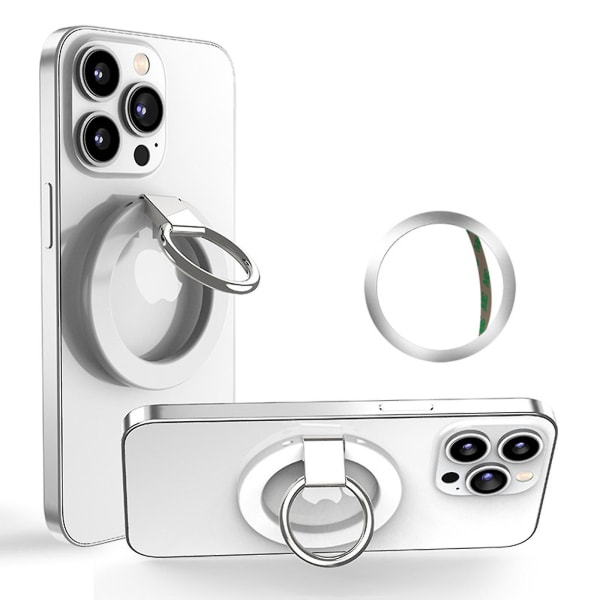 Magnetisk telefonringhållare, justerbart telefongreppsställ kompatibelt med Iphone 13 White