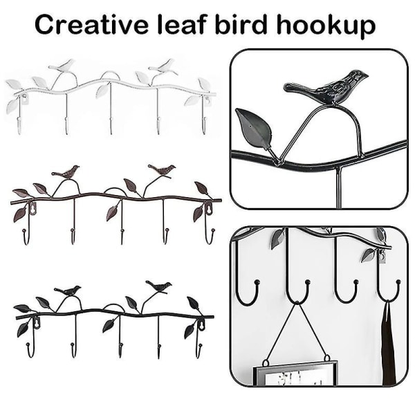 Fåglar Vägghängare och hatthylla i metall Multifunktionsmonterade krokhängare för dekoration i sovrummet i vardagsrummet
