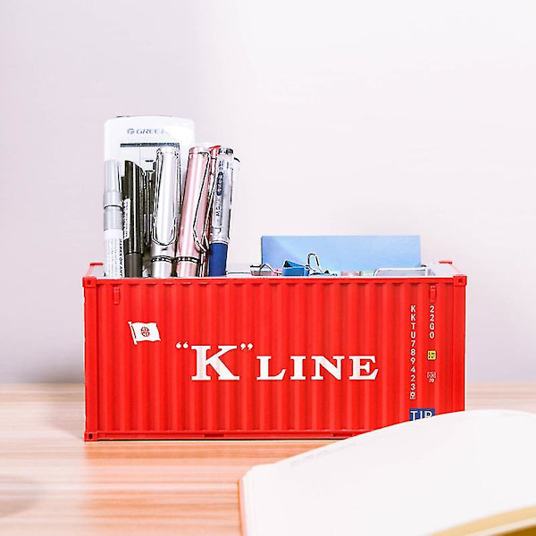 20ft Mini Fraktbehållare Modell Leksaker Lastbehållare Maritimo Diecast Container Fartyg Box Pennhållare Kontorsgåvor Anpassad Logotyp KLINE 30 Pen holder