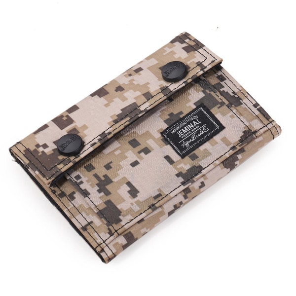 Casual Camouflage Bi-fold Plånbok Korthållare Snap Buttons Canvas Kort plånbok
