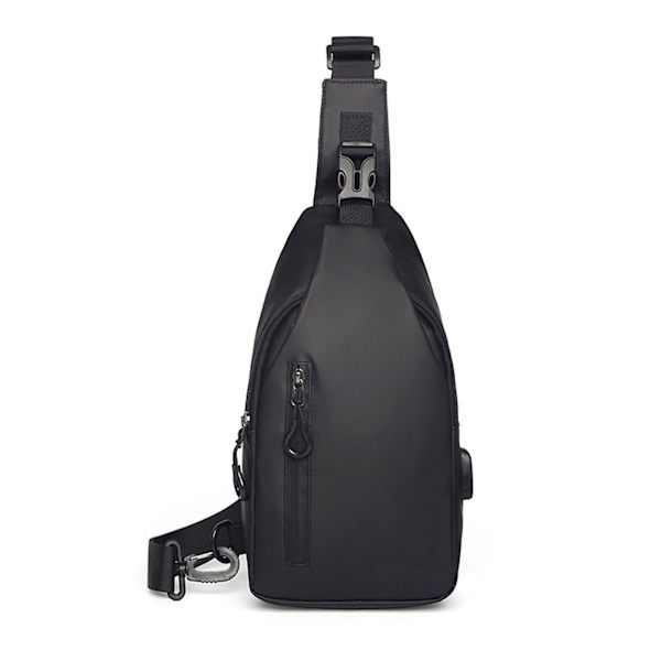 Ny Vattentät Snedväska För Män Kvinnor Messenger Bag Bröstväskor Crossbody Daypack Med Usb-kabel För Söt Axelväska black