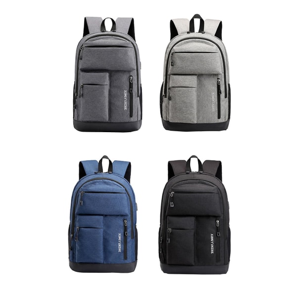 Ny Laptop Rygsæk, Forretningsrejse Med USB Opladningsport, Vandafvisende College Computertaske Til Kvinder & Mænd Passer Til 15.6 Tommer Laptop Blue