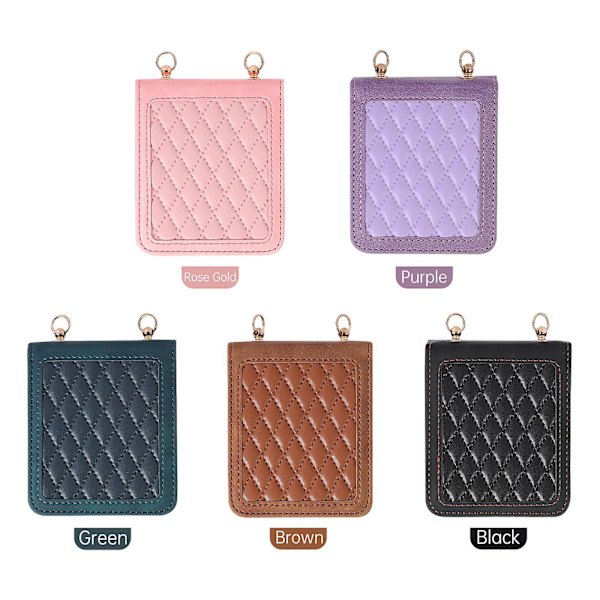 Crossbody-snörfodral kompatibelt med Samsung Galaxy Z Flip 5, romboid PU-läderskydd med kortplats Purple For Galaxy Z Flip 5