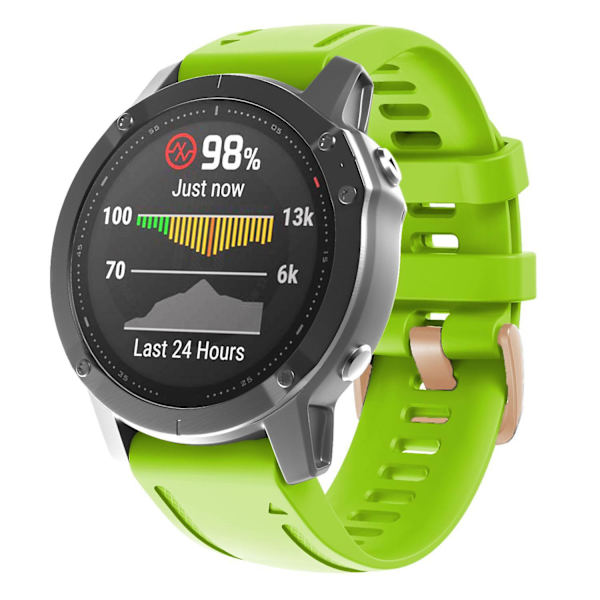 20mm Silikonersättningsarmband för Garmin Fenix 7S/6S Pro/5S Plus/Instinct 2S, Roséguldspänne Green