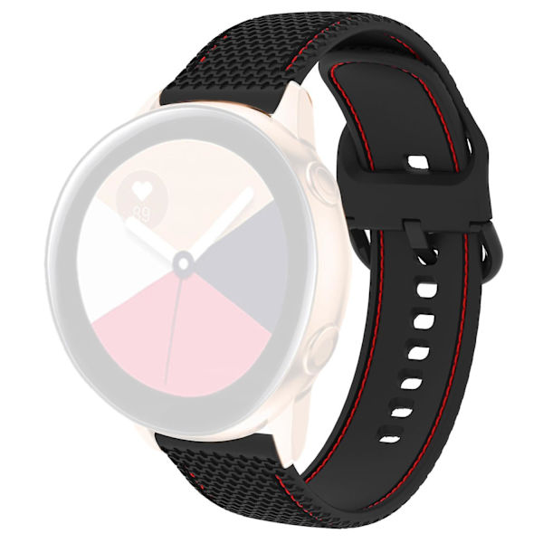 Sömnadslinje Silikonersättning handledsrem för Samsung Galaxy Watch 5 40mm/44mm /Watch 5 Pro 45mm Black  Red Line