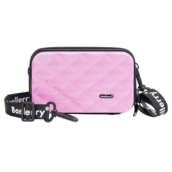 BAELLERRY N1206 ABS+PC Hård Skal Kosmetika Väska Toalettväska Organizer Mini Crossbody Väska Pink