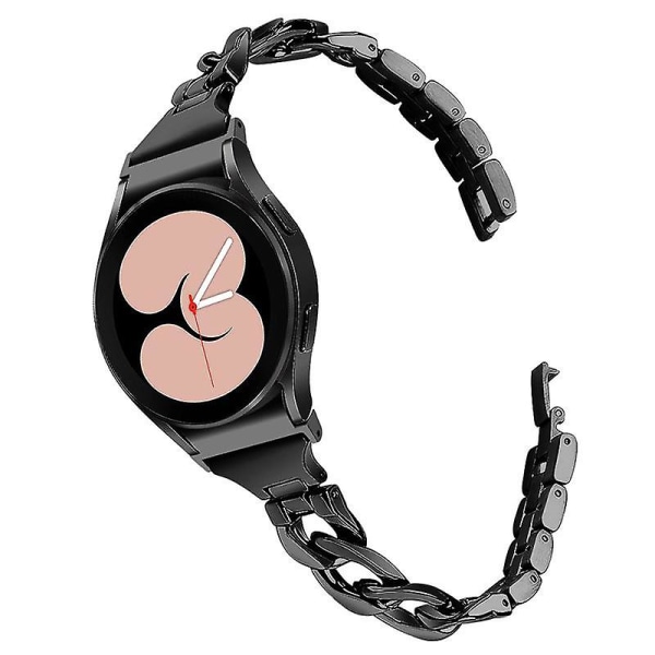 20 mm klassiskt ersättningsarmband för Samsung Galaxy Watch4 Active 40 mm/44 mm/Watch4 Classic 42 mm/46 mm Black