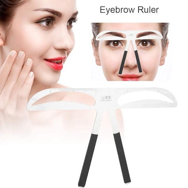 Professionel Øjenbryns Skabelon - Formende Stencils Makeup Permanent Tatovering Øjenbryn Balance Lineal Dame Regel Make-up Værktøj Naturlig Effekt og Simpel