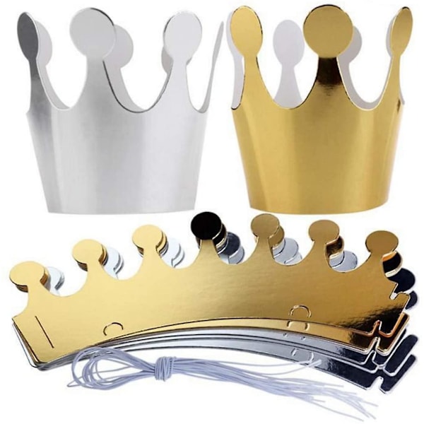 10 X Papir Krone Papir Knap Forår Prinsesse Prins Krone Festartikler