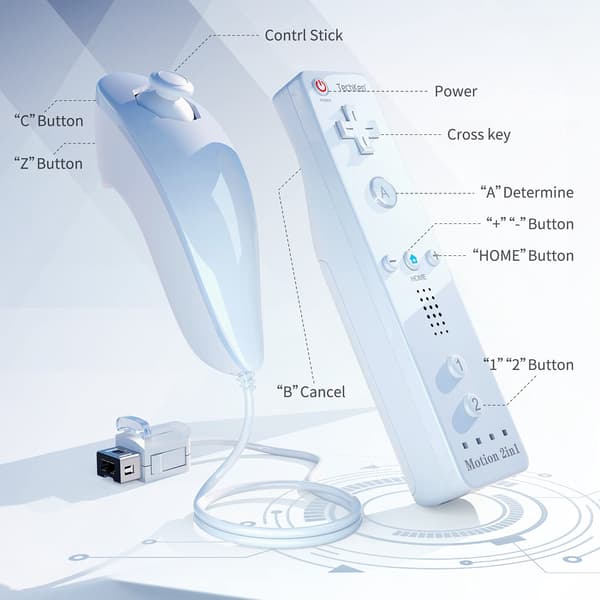 Wii Kontroller Lader Wii Basestasjon, Hvit 2