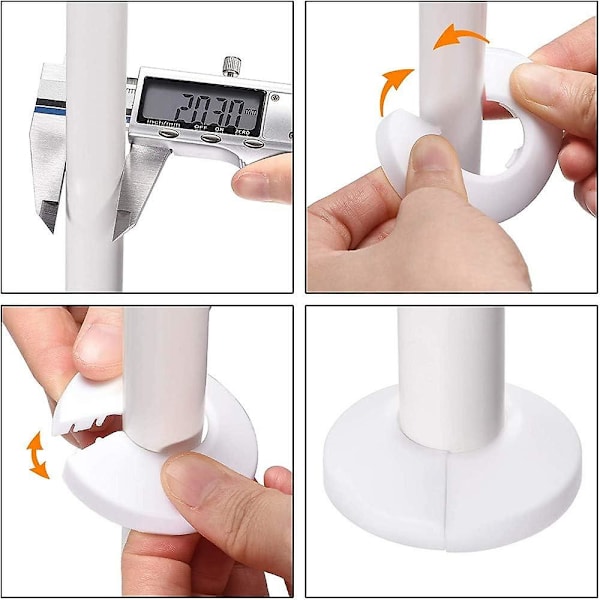 4 kpl Seinälaipan ulkohalkaisija Laippa Helppo asennus Muovinen patterin peitelevy Vesiputken viemärilinjan suojus Kaulus Seinäputken suojus Koristelu Pi White 43mm