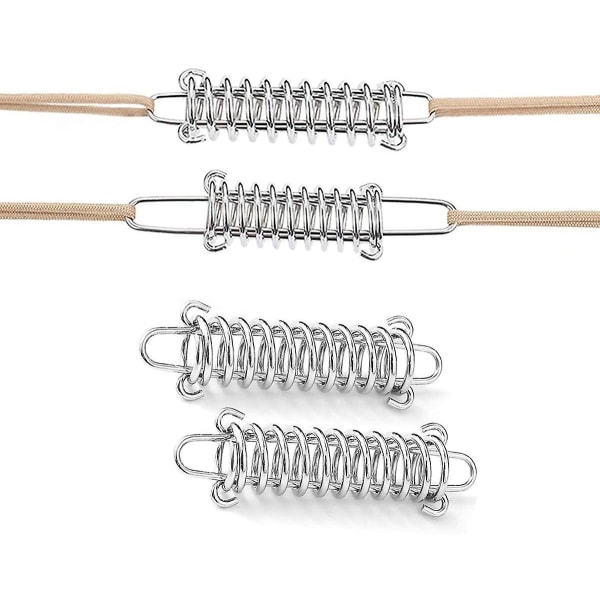 Spänne Rep Fjäder, 4st Hög Hållfasthet Rostfritt Stål Spännare Fjäder Spänne Tält Rep Med 4st Karabiner