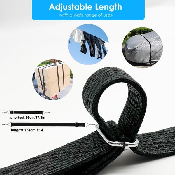 Bungee Cords Stropper med Kroge - 2m 4 Pak Justerbar Elastisk Bungee Cord Kraftig Bungee Stropper