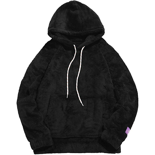 Fleece Hettegenser Vinter Varm Pullover Genser Fluffy Jumper Sweatshirt