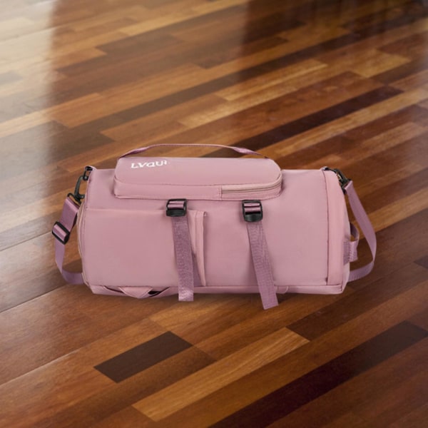 Nytt gymväska med skofack för män och kvinnor, resväska ryggsäck crossbody tote ryggsäck sportväska med stor kapacitet torr våt separation purple pink