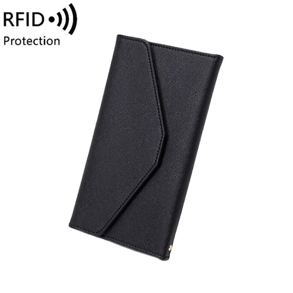 RFID-blockerande korthållare plånbok PU-läder Tri-Fold resepassväska dokumentorganisatör Sapphire