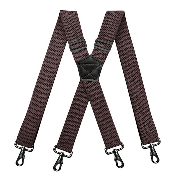 Seler for menn med 4 karabinkroker, brede 3,8 cm, justerbare og elastiske X-rygg