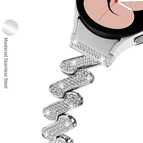 Metallinen ranneke Samsung Galaxy Watch4 40/44mm / Watch 5 40/44mm / Watch4 Classic 42/46mm -kelloille Silver