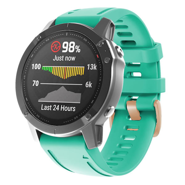 20mm Silikonersättningsrem för Garmin Fenix 7S/6S Pro/5S Plus/Instinct 2S, roséguldfärgat spänne Teal Green