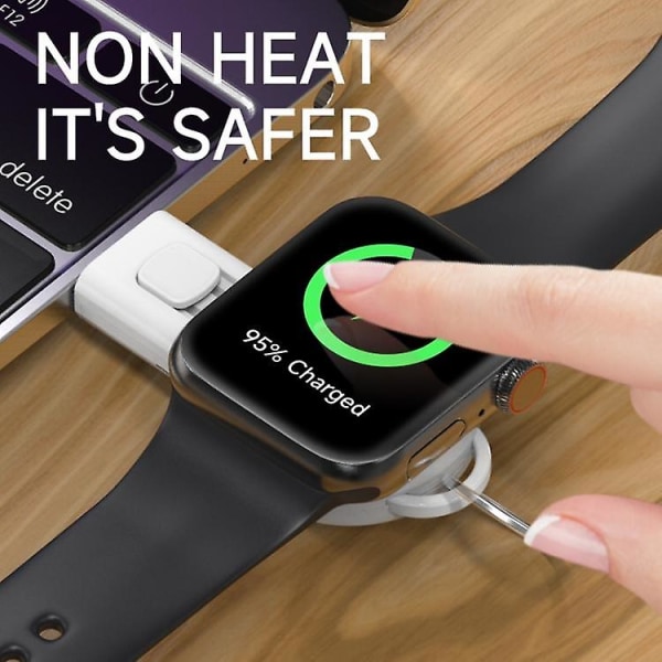 Trådløs magnetisk oplader til Apple Watch Series Hurtig oplader USB Bærbar Mini Watch-oplader