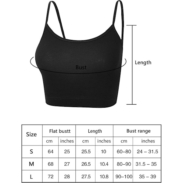 3 kpl Spagettiolkaimellinen Toppi Camisole Crop Toppi Urheiluun Joogaan Nukkumiseen Style 4 M