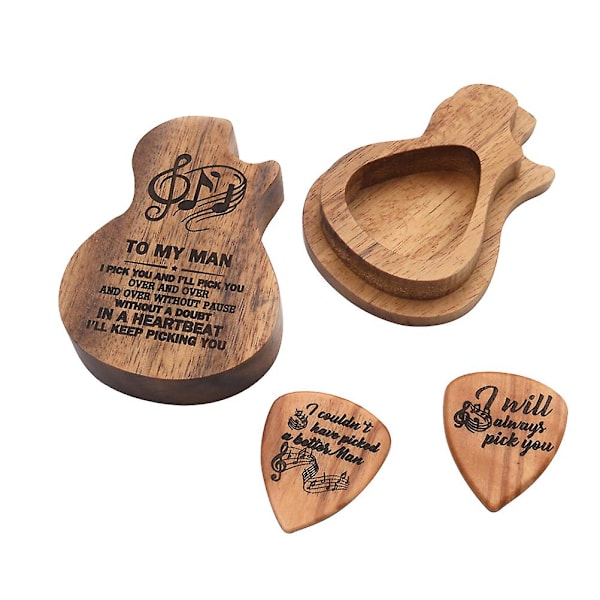 Bassplektrum, Gitarrplektrum, Trälåda, Personligt, Träplektrum, Trälåda