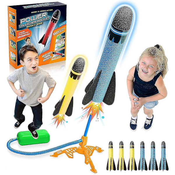 Leksaker för pojkar 3-10 år, Raketuppskjutningsleksak för barn, presenter till pojkar och flickor 3-12 år, utomhusleksaker, pojkleksaker, ålder 3 4 5 6, trädgårdsleksaker, trampleksak R
