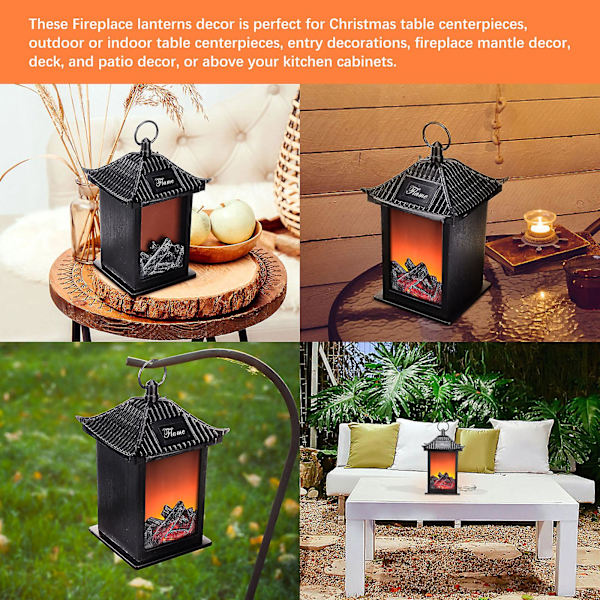 Bäst säljande simuleringsbelysning öppen spis lykta festdekoration batteridriven vacker atmosfär dekorativ flamma lampa M