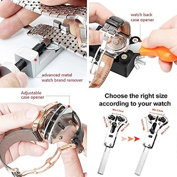 112-dels Urmakarkit Eventronic Professionell Fjäderstavsverktygssats Armband Länk Stift Verktygssats med Bärväska Brown New Style
