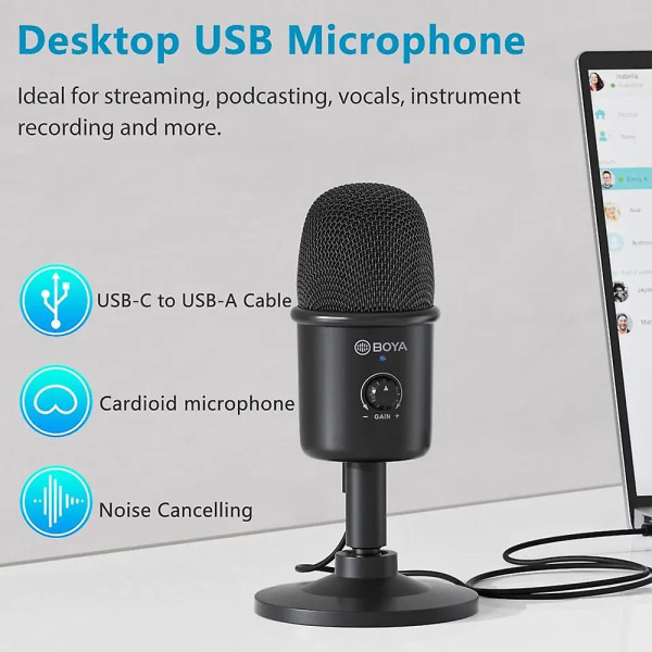 Stationär USB Cardioid Mikrofon Dator Laptop Ljudinspelning Röstchatt Mic