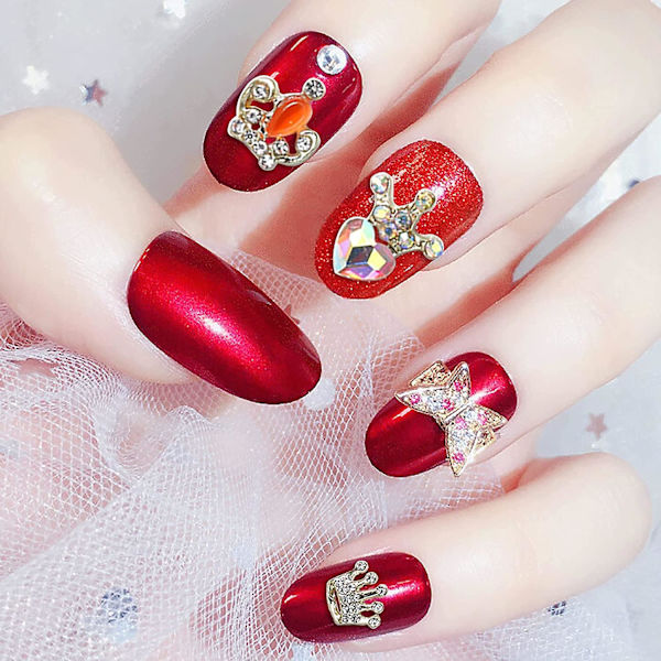 1 Æske 30 stk. Krone Negle Charms 3d Guld Negle Kunst Charms Legering Negle Juveler Negle Rhinestone Krystal Ædelsten Charms Til Negle Design Akryl Negle Dekoration Fo