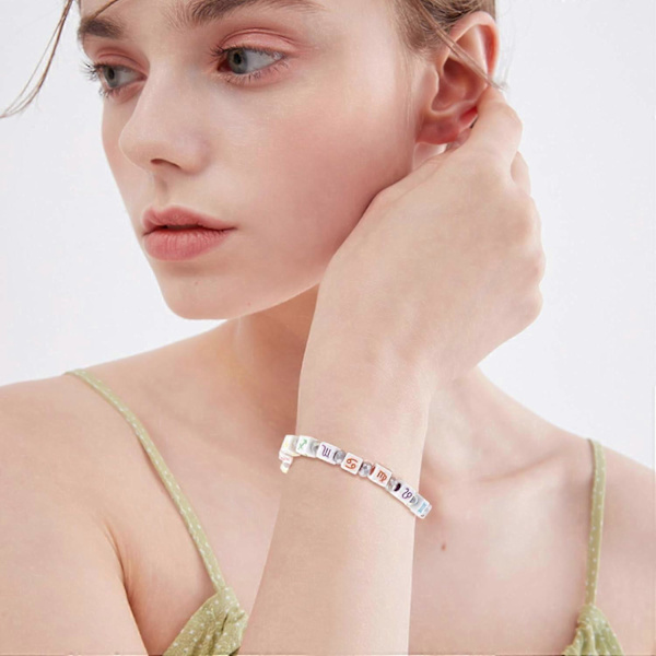 500 stk. Blandede Farver Akryl Europæiske Perler Konstellation Stjernetegn Store Hul Cube Perler til Smykkefremstilling Armbånd Halskæder Perlefremstilling