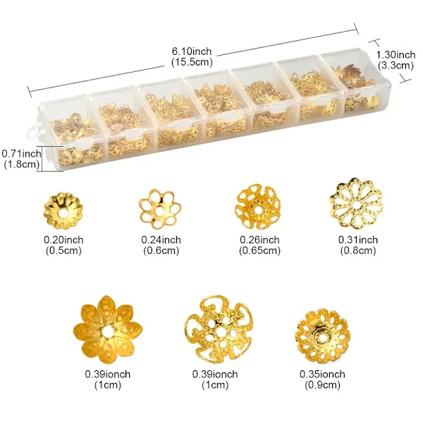 Järnmaterial Blomster Pärla Ändarna Slumpmässig Blandad Stil DIY Set 1 Låda